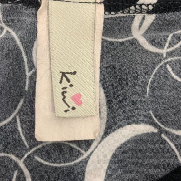 Kiwi Womens V-Neck Abstract Black & White Tunic Top Size Medium - Picture 5 of 6